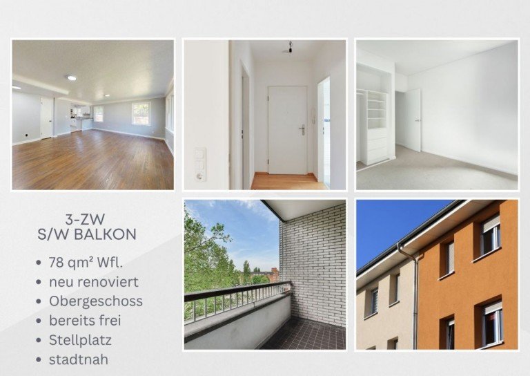 Hauptbild: Neu renovierte 3 ZW mit S/W Balkon in gefragter Lage